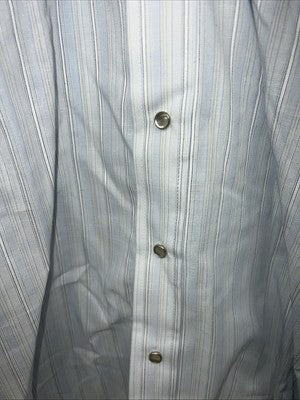New Men’s Blue Panhandle Slim Long Sleeve Pearl Snap Shirt 15x34 M P-78
