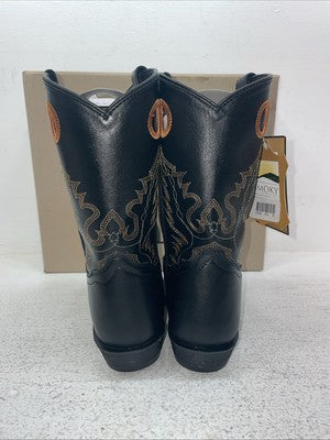 New Youth Black Smoky Mountain Cowboy Boots. 3242 Y 4.5 4 1/2. 22-105