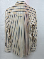 New Men’s H Bar C Yellow Black White Stripe Long Sleeve Pearl Snap Medium T-95