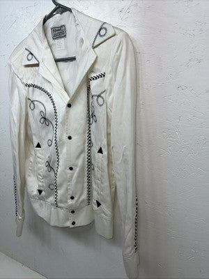 New Women’s White HbarC California Ranchwear Long Sleeve Shirt Medium WW-17