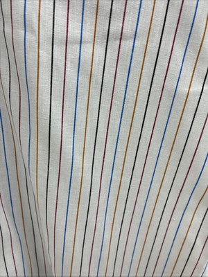 New Men’s H Bar C White Stripe Short Sleeve Pearl Snap 16 Large V-26