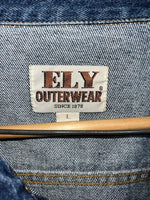 New Women’s ELY Outwear Blue Jean Jacket Large #241014 RR-11