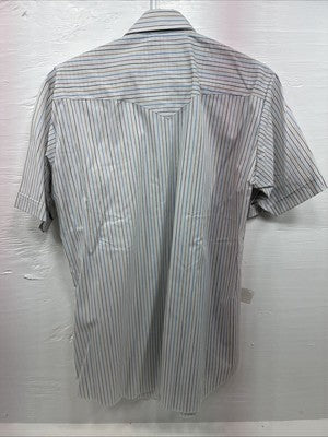 New Men’s H Bar C White Stripe Short Sleeve Pearl Snap 16 Large V-26