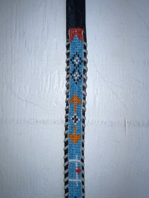 New Black Genuine Leather Beaded 32” Belt JJ-19