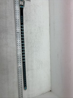 New Black Genuine Leather Blazin Roxx Blue Cross Bling M Belt #N3520401 Z-2