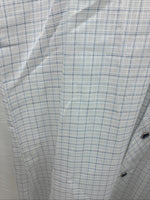 New Men’s H Bar C White Blue Plaid Long Sleeve Pearl Snap Larg M-37