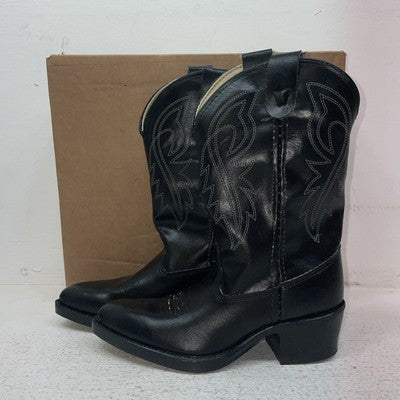 New Kids Black Bronco Cowboy Boots. C 1890 12.5 12 1/2 D. 23-17