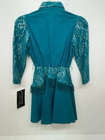 New Kids Blue Western With Fringe Western Attitude Long Sleeve Dress M 3B-118