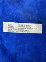 New Blue Children’s Whitman Show Chaps With Fringe Adjustable Waist 36” N-43