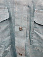 New Men’s Mesquite Blue Long Sleeve Pearl Snap 16 X 35 Large CC-61