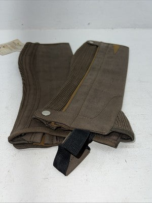 New Tough 1 Brown Synthetic Half Chaps Medium #63-76 H-513