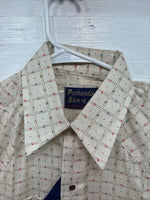 New Men’s Panhandle Slim Tan Designed Short Sleeve Pearl Snap 15 Medium T-40
