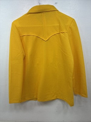 New Women’s H Bar C Yellow Half Zip Long Sleeve Shirt Large TT-130
