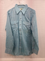New Men’s Mesquite Blue Long Sleeve Pearl Snap 16 X 35 Large CC-61