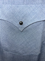 New Men’s Blue Bull ELY Cattleman Short Sleeve Pearl Snap Shirt. M P-36
