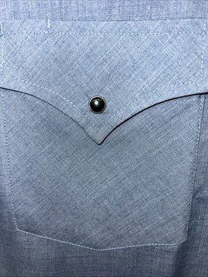New Men’s Blue Bull ELY Cattleman Short Sleeve Pearl Snap Shirt. M P-36