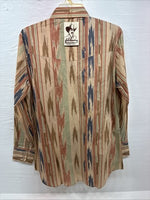 New Men’s ELY Cattleman Camo Design Long Sleeve Pearl Snap 16 Large Q-97