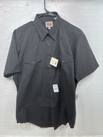 New Men’s ELY Cattleman Black Short Sleeve Pearl Snap 16.5 Large CC-21