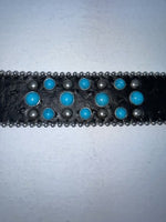 New Black Genuine Leather Blazin Roxx Blue Bling Cross XL Belt #N3520401 Z-78