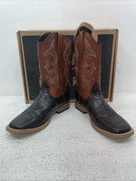 New Youth Brown DBL Barrel Cowboy Boots. 4475202 5.5 5 1/2. 24-143