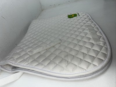 New Professionals Choice White John Deere All Purpose English Saddle Pad PP-10