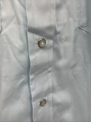 New Men’s H Bar C Baby Blue Long Sleeve Pearl Snap 15.5 Medium K-101