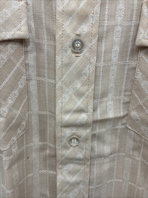 New Men’s Dickson Jenkins Tan Designed Short Sleeve Pearl Snap 14.5 Small AA-104
