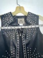 New Women’s Black 1849 Authentic Ranchwear Cut Off Zip Up Vest S #77872 3B-70