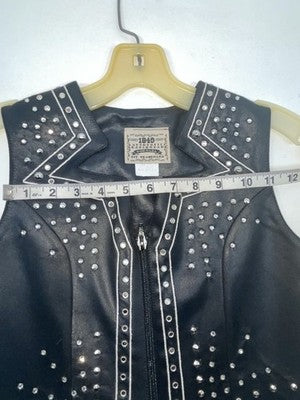 New Women’s Black 1849 Authentic Ranchwear Cut Off Zip Up Vest S #77872 3B-70