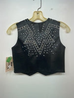 New Women’s Black 1849 Authentic Ranchwear Cut Off Zip Up Vest S #77872 3B-70