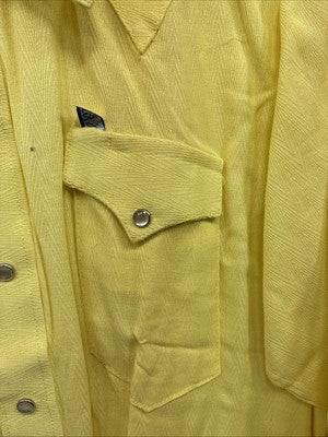 New Men’s RockMount Yellow Long Sleeve Pearl Snap Medium O-76
