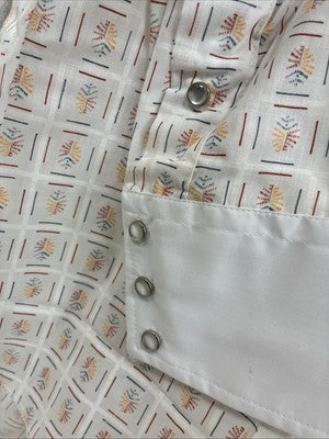 New Men’s Dickson Jenkins White Deign Long Sleeve Pearl Snap 16.5 Large X-55