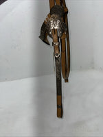 New Congress Leather Headstall W Spilt Reins Metal Plate Browband #6853 U-27