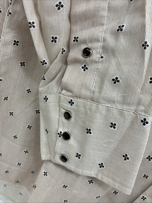 New Men’s Dickson Jenkins Tan Floral Long Sleeve Pearl Snap 17.5 XL AA-29