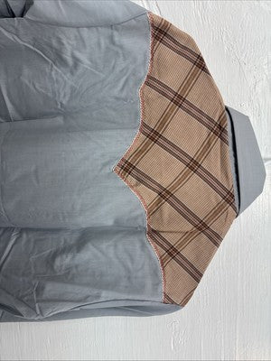 New Men’s Champion Western Gray Sensing Long Sleeve Pearl Snap 16 Large X-1