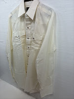 New Men’s Panhandle Slim Off White Long Sleeve Pearl Snap 16 Large Q-80