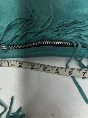 NOS Turquoise Whitman Show Chaps With Fringe Adjustable Waist 35” Small L-26