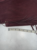 New Burgundy Cowboys Show Chaps With Fringe Adjustable Waist 32” N-45