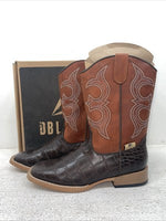 New Youth Brown DBL Barrel Cowboy Boots. 4475202 5.5 5 1/2. 24-143
