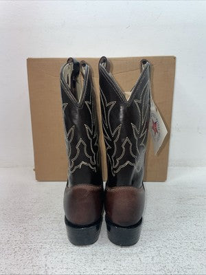 New Kids Brown Westex Cowboy Boots. C 2128 12 D. 23-4