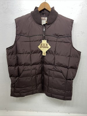 New Men Ely Cattleman Brown L  Puffer Vest #241120 LLL-45