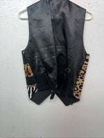 New Men’s Fashion Fantasy Black Cheetah Zebra Tuxedo Suit Vest Medium WW-62