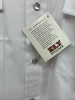 New Men’s ELY Cattleman White Long Sleeve Pearl Snap 16.5 X 35 Large CC-52