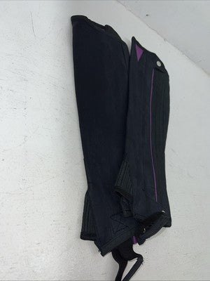New Tough 1 Equi-Grip Purple Navy Synthetic Half Chaps #63-76 H-512