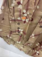 New Men’s ELY Plains Tan Red Floral Long Sleeve Pearl Snap Size 14.5 Small GG-7