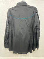 New Men’s ELY Diamond Black Western Design Long Sleeve Pearl Snap Large AA-17