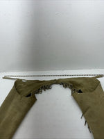 NOS Tan Show Chaps With Fringe Adjustable Waist 42” L-39