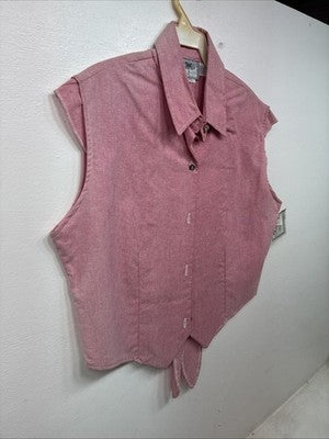 New Women’s Cowboy Threads Pink Sleeveless Button Up Size Small TT-50