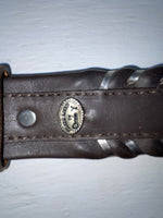 New Brown Genuine Leather Circle Y Weaved 30” Belt #8396 JJ-164