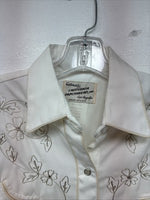 New Women’s H Bar C White Gold Design Long Sleeve Pearl Snap Medium TT-118
